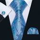 Classic 100% Silk Men's Ties 8cm Blue Plaid Dot Striped Business Necktie Handkerchief Wedding Party Tie Set The Clothing Company Sydney