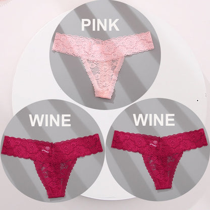 3 pack G-string Thong Panties Lace Floral Underwear Transparent Underpants Lingerie Briefs The Clothing Company Sydney