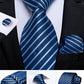 Classic 100% Silk Men's Ties 8cm Blue Plaid Dot Striped Business Necktie Handkerchief Wedding Party Tie Set The Clothing Company Sydney