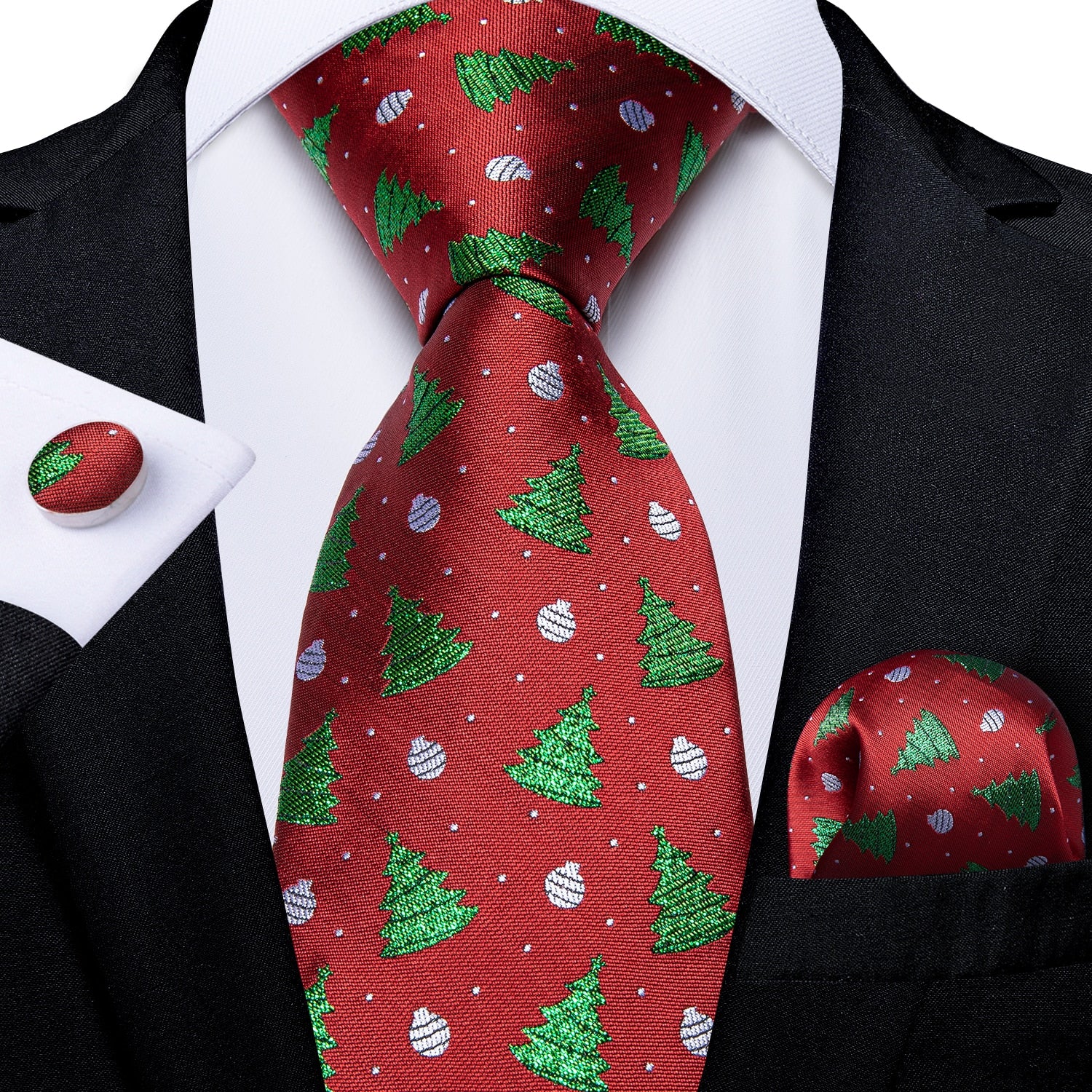 Designer Wedding Men's Tie Red  Solid Striped Paisley Neckties For Men Business Hanky Cufflinks Tie Set The Clothing Company Sydney