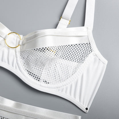 Four-Piece Set Erotic Lingerie Transparent Bra Kit Push Up See Through Lace Mesh Seamless Underwear Garters The Clothing Company Sydney