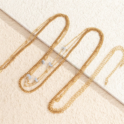 Cosysail 2Pcs/Set Simple Bead Waist Chain Punk Natural stone Thick Chain Belly Chain Beach Summer Holiday Gift The Clothing Company Sydney