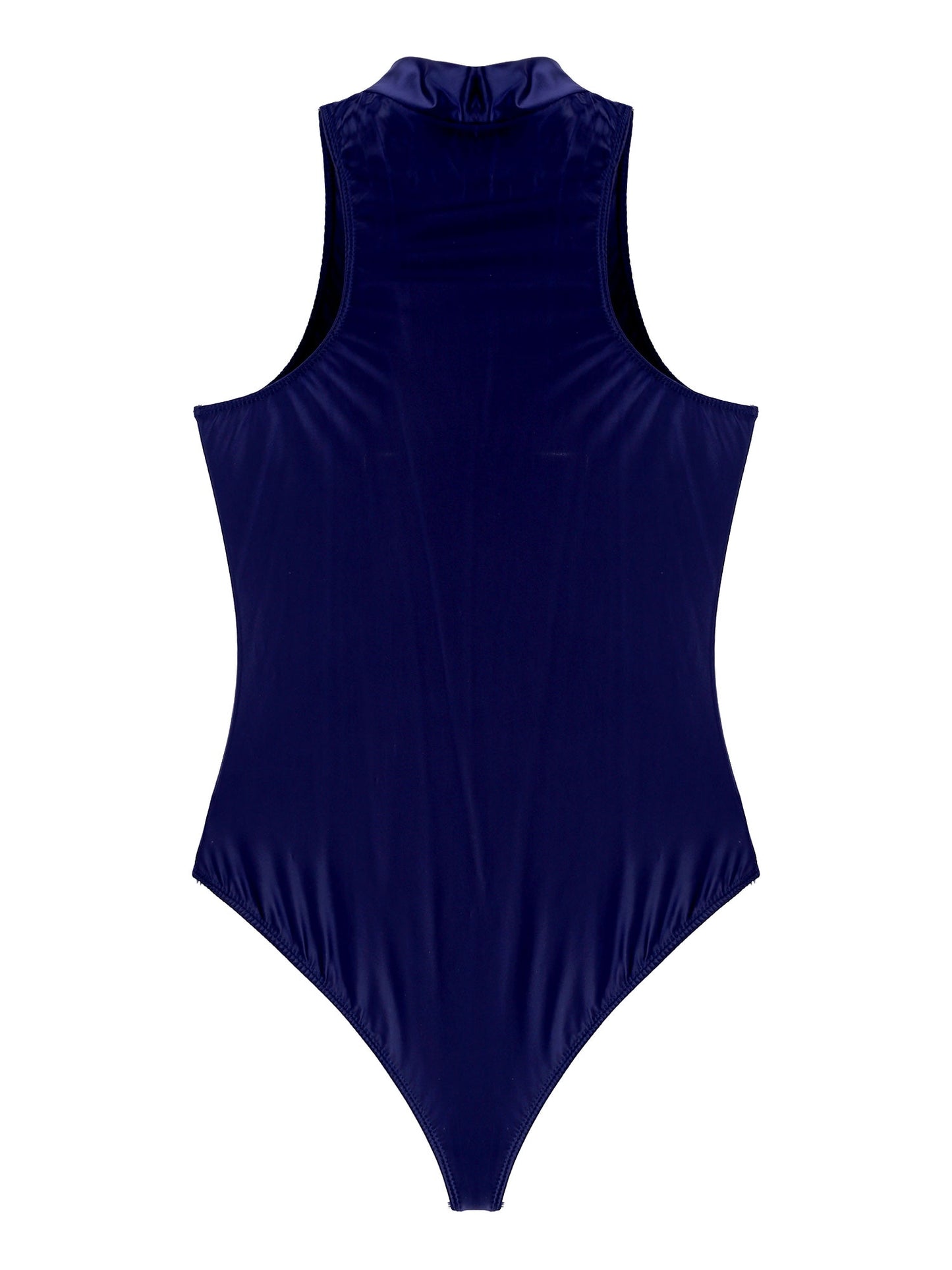 Women's Bodysuit Glossy Sleeveless Bodysuit Jumpsuit Solid Color Double Zipper Front Leotard High Cut Clubwear Nightwear The Clothing Company Sydney
