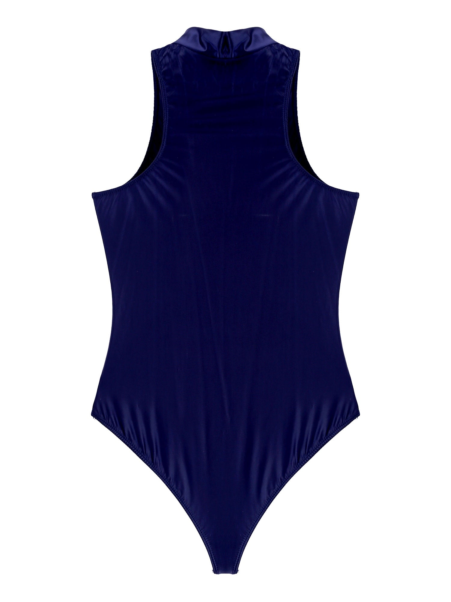 Women's Bodysuit Glossy Sleeveless Bodysuit Jumpsuit Solid Color Double Zipper Front Leotard High Cut Clubwear Nightwear The Clothing Company Sydney