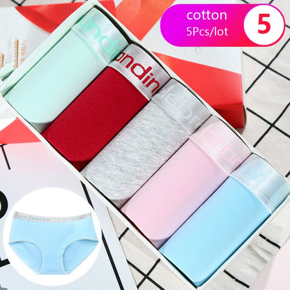 7Pcs/5Pcs Women Panties Comfort Cotton Mix Breathable Underwear Seamless Ladies Low Waist Lingeries Cute Girls Briefs The Clothing Company Sydney