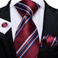 Designer Wedding Men's Tie Red  Solid Striped Paisley Neckties For Men Business Hanky Cufflinks Tie Set The Clothing Company Sydney