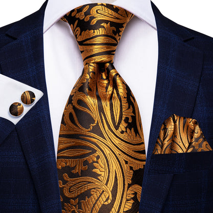 3 Piece 8.5cm Business Solid Paisley 100% Silk Men's Tie Neck Strip Ties for Men Formal Luxury Wedding Neckties Cufflinks Pocket Square The Clothing Company Sydney