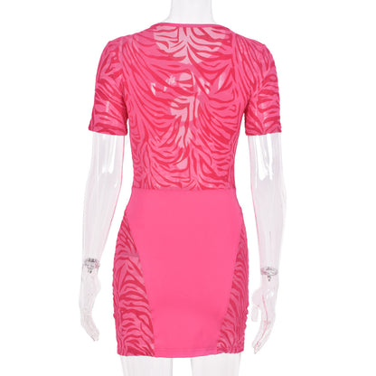 Zebra Print Cut Out Mesh Transparent Mini Beach Holiday Night Club Goth Party Bodycon Pencil Shorts Dresses The Clothing Company Sydney