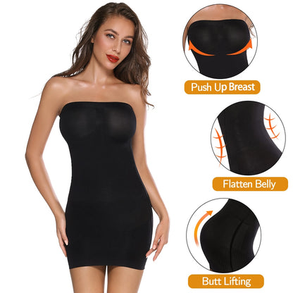 Women Shapewear Strapless Full Slips for Under Dress Tummy Control Slips Skirts Full Body Shaper Seamless Underwear Shaper The Clothing Company Sydney