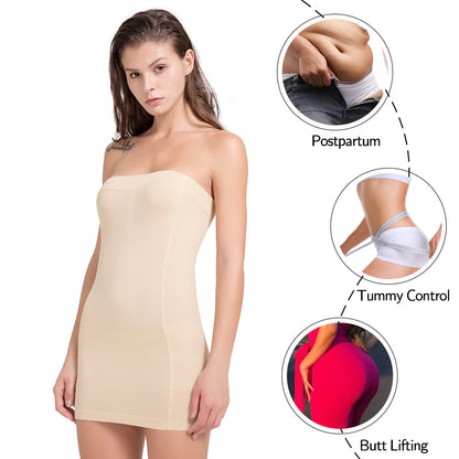 Women Shapewear Strapless Full Slips for Under Dress Tummy Control Slips Skirts Full Body Shaper Seamless Underwear Shaper The Clothing Company Sydney