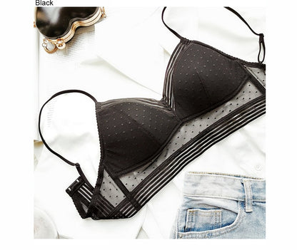 Backless Bra Triangular Women's U-Shape Beauty Back Lingerie Dot Mesh Thin Soft Seamless Bralette Underwear The Clothing Company Sydney