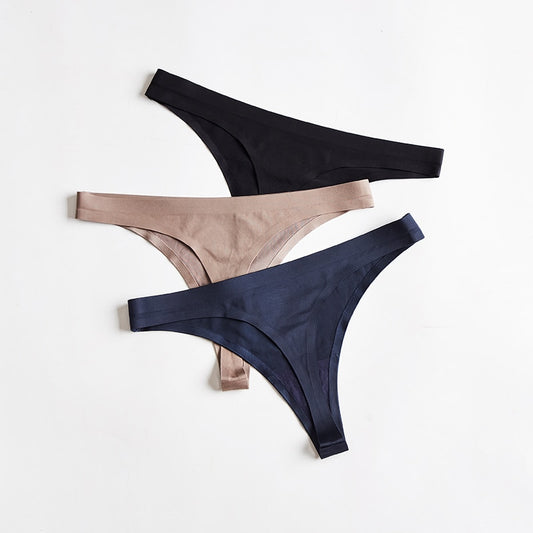 3 pack Thongs Seamless Underwear Sports Panty T-back G-string Underwear Ice Silk Ladies Underpants The Clothing Company Sydney