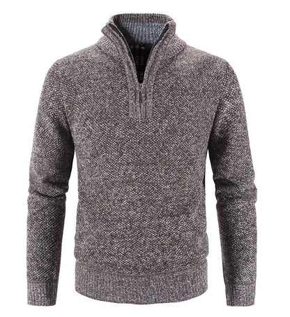 Winter Men's Fleece Thicker Sweater Half Zipper Turtleneck Warm Pullover Quality Male Slim Knitted Sweaters The Clothing Company Sydney