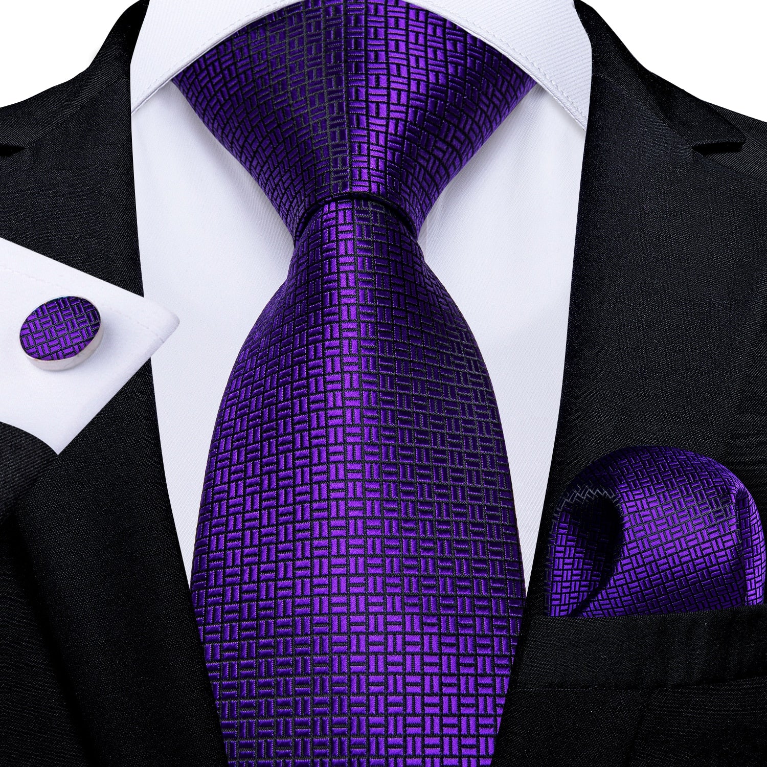 Men Purple Floral Paisley Necktie Business Formal 100% Silk Tie Pocket Square Set For Wedding Party The Clothing Company Sydney