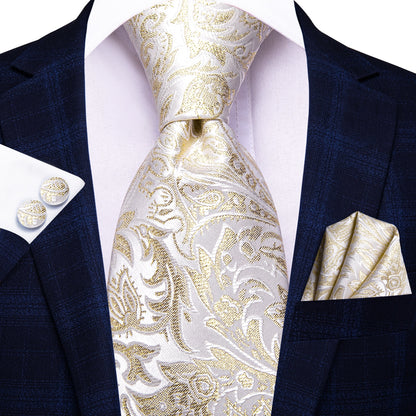 3 Piece 8.5cm Business Solid Paisley 100% Silk Men's Tie Neck Strip Ties for Men Formal Luxury Wedding Neckties Cufflinks Pocket Square The Clothing Company Sydney