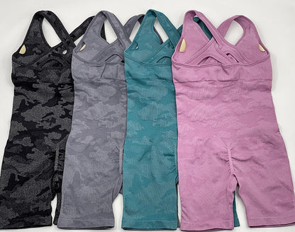 Seamless Jumpsuits Yoga Set Sports Fitness High Waist Hip Raise Back Jumpsuits Workout Clothes Gym Leggings Set for Women The Clothing Company Sydney