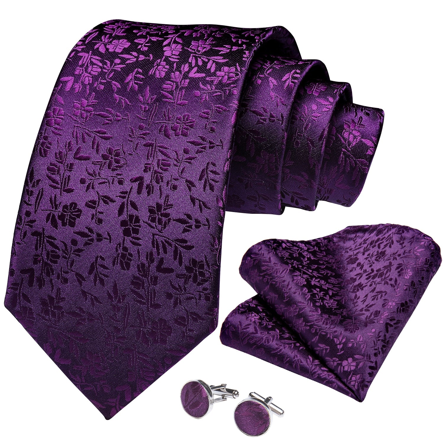 Men Purple Floral Paisley Necktie Business Formal 100% Silk Tie Pocket Square Set For Wedding Party The Clothing Company Sydney