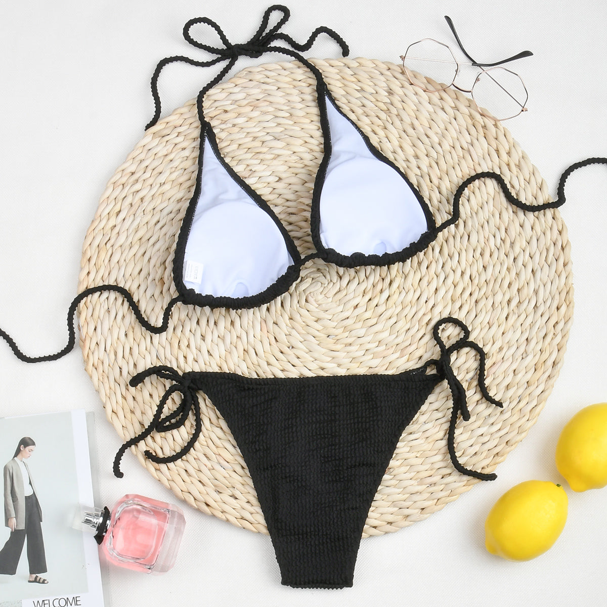 Two Piece Swimsuit Swimwear Solid Bandage Thong Brazilian Bather Micro Bikini Set Beachwear The Clothing Company Sydney