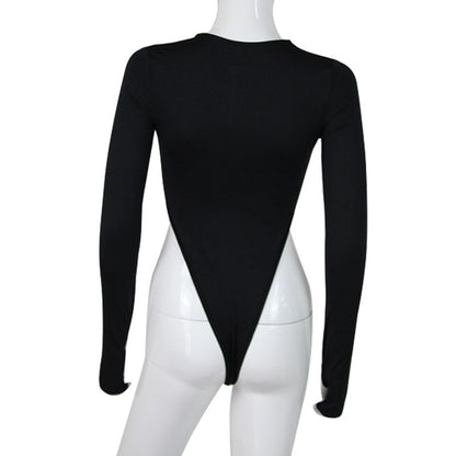 Spring Summer Jumpsuits Fashion Solid Zipper Long Sleeve Sheath Skinny Rompers Bodysuits The Clothing Company Sydney