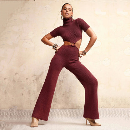 Cotton Backless Cutout Bandage Jumpsuits Flare Pants Rompers Club Party One Piece Outfits Overalls The Clothing Company Sydney