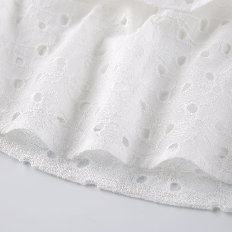 Hook Flower Mini Deep V Neck Vintage Puff Sleeve Short Summer Dress Boho Beach Sundress The Clothing Company Sydney