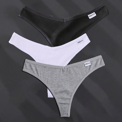 3 Pack G-string Panties Cotton Underwear Underpants Thong Solid Color Pantys Lingerie Briefs The Clothing Company Sydney