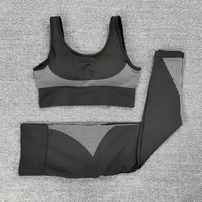 Seamless Yoga Set Women Dry Fit Two 2 Piece Tight Crop top Bra Legging Sportsuit Workout Outfit Fitness Wear Gym Set The Clothing Company Sydney