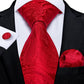 Designer Wedding Men's Tie Red  Solid Striped Paisley Neckties For Men Business Hanky Cufflinks Tie Set The Clothing Company Sydney