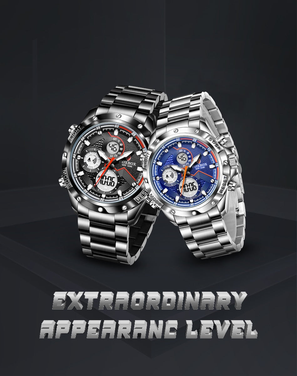 Foxbox Sport Mens Watches Top Brand Luxury Dual Display Quartz Watch For Men Military Waterproof Digital Electronic Watch The Clothing Company Sydney