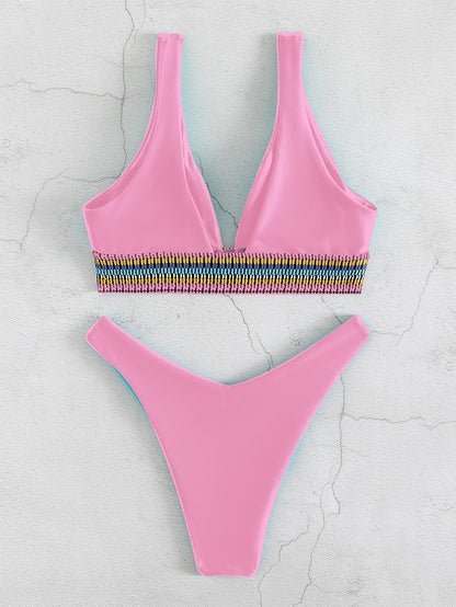 2 Piece  Swimwear Swimsuit Brazilian High Waist Bikinis Set Bathing Suit Swim for Summer Beach Wear The Clothing Company Sydney