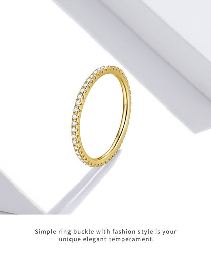925 Sterling Silver CZ Simulated Diamond Stackable Ring Platinum Plated Eternity Bands for Women The Clothing Company Sydney