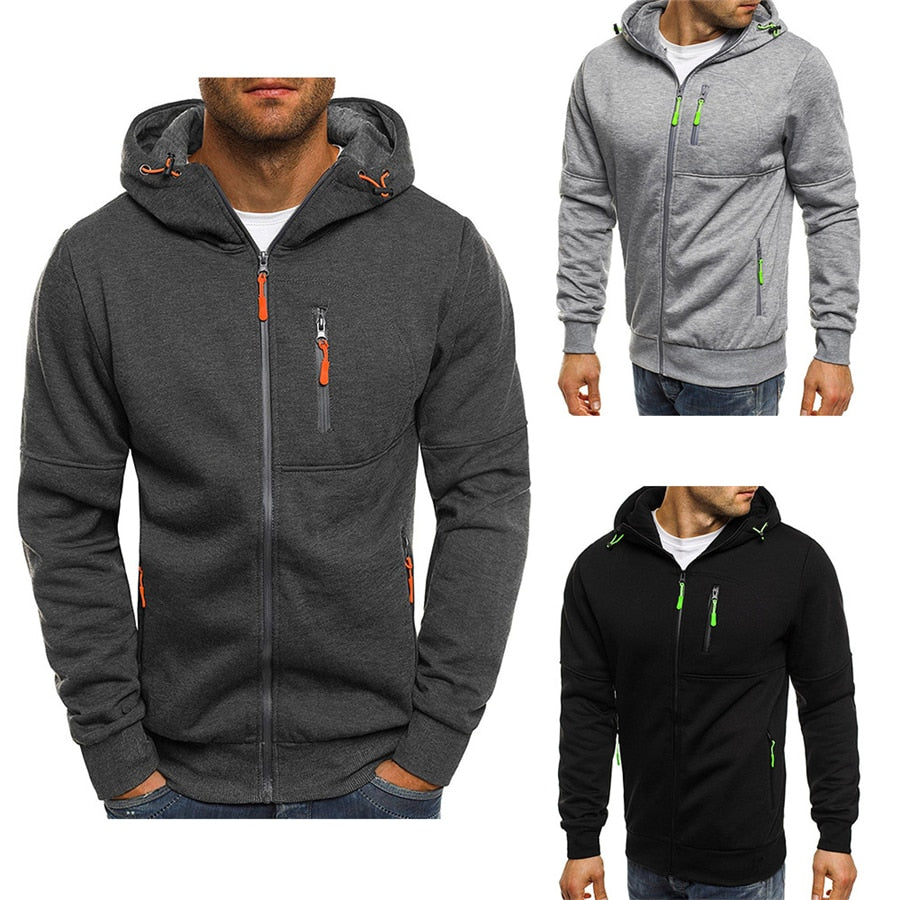 Men's Casual Hoodies Zipper Fashion Hooded Jacket Brand Solid Color Hoodie Sweatshirt The Clothing Company Sydney