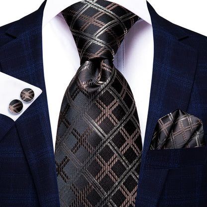 3 Piece Business Classic Blue Black Striped Solid Neck Tie Necktie Pocket Square Cufflinks Wedding Party Silk Tie Set The Clothing Company Sydney