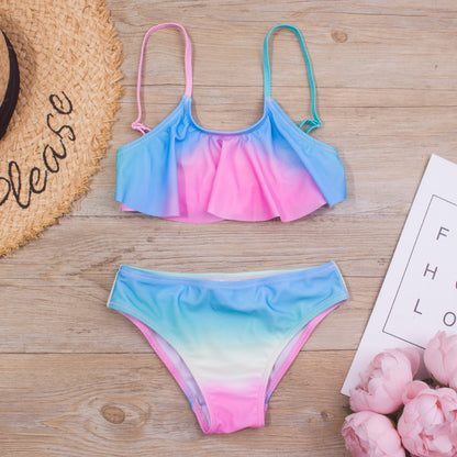 2 Piece Kids Swimwear Swimsuit Print Girls Kid Bikini Set 5-14 Years Children Bandage Swimming Suit Beachwear The Clothing Company Sydney