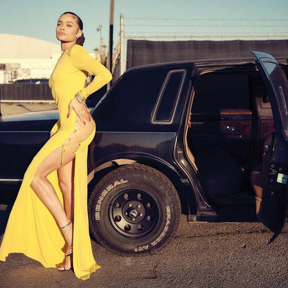 Fashion Bandage Long Sleeve Sexy Backless Maxi Elegant Club Party Split Dresses The Clothing Company Sydney