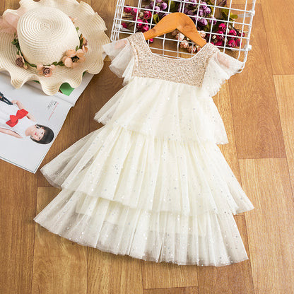 Summer Girls Casual Princess Children Beach Bathing Sleeveless Layered Birthday Party Cake Flower Tulle Costume The Clothing Company Sydney