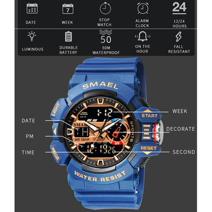 SMAEL Military Men's Sport Watch Waterproof Wristwatch Stopwatch Alarm LED Light Digital Watches Clothing Company Sydney