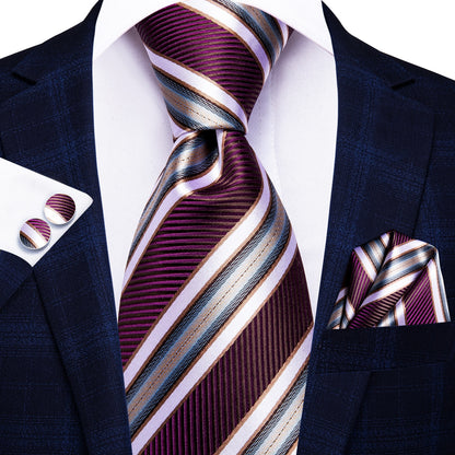 3 Piece 8.5cm Business Solid Paisley 100% Silk Men's Tie Neck Strip Ties for Men Formal Luxury Wedding Neckties Cufflinks Pocket Square The Clothing Company Sydney