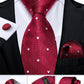 Designer Wedding Men's Tie Red  Solid Striped Paisley Neckties For Men Business Hanky Cufflinks Tie Set The Clothing Company Sydney