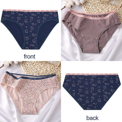 3 pack Set Women Panties Cotton Underwear Patchwork Cute Design Lingerie Underpants Pantys Sexy Briefs Intimates for Girls The Clothing Company Sydney