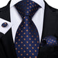 3 Piece Classic 100% Silk Men's Ties 8cm Blue Plaid Dot Striped Business Necktie Handkerchief Wedding Party Tie Set The Clothing Company Sydney