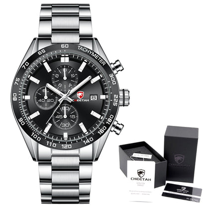CHEETAH Men's Top Luxury Brand Stainless Steel Business Quartz Watches Chronograph Casual Sport Wrist Watches for Men The Clothing Company Sydney