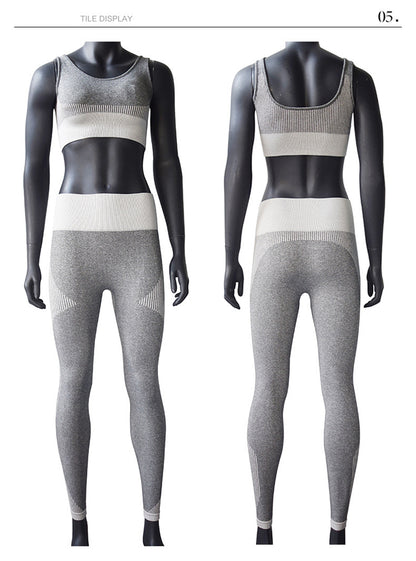 Seamless Yoga Set Women Dry Fit Two 2 Piece Tight Crop top Bra Legging Sportsuit Workout Outfit Fitness Wear Gym Set The Clothing Company Sydney