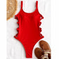 Hollow Out Women Swimwear One Piece Swimsuit High Cut Monokini Bather Rings Bathing Suit Swim Bodysuit Beachwear The Clothing Company Sydney