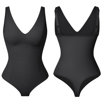 Shapewear Bodysuit Thong Shaper for Women Waist Trainer Body Shaper Deep V Neck Underwear Built-in Bra Camisole The Clothing Company Sydney