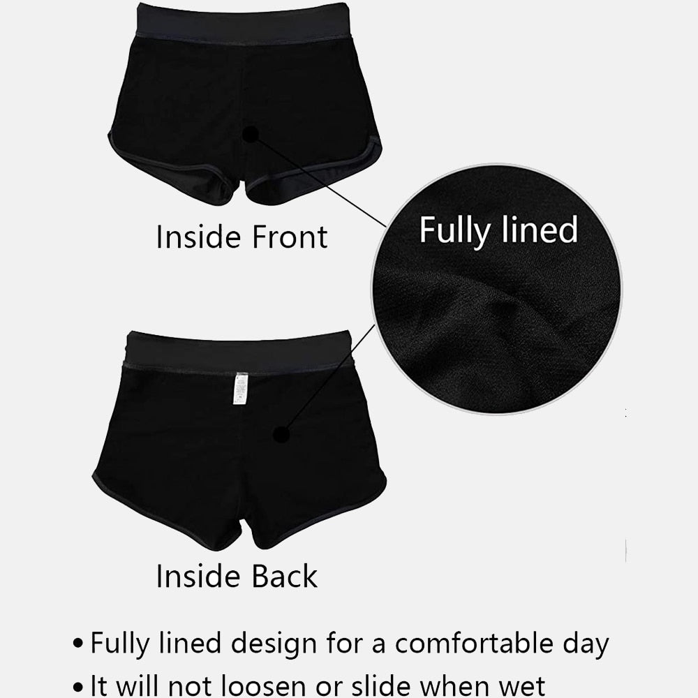Women's Solid Swim Shorts Stretch Board Shorts BoylegSwimsuit Bottoms The Clothing Company Sydney