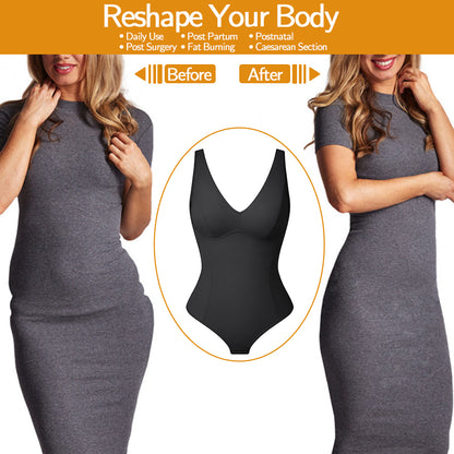 Shapewear Bodysuit Thong Shaper for Women Waist Trainer Body Shaper Deep V Neck Underwear Built-in Bra Camisole The Clothing Company Sydney