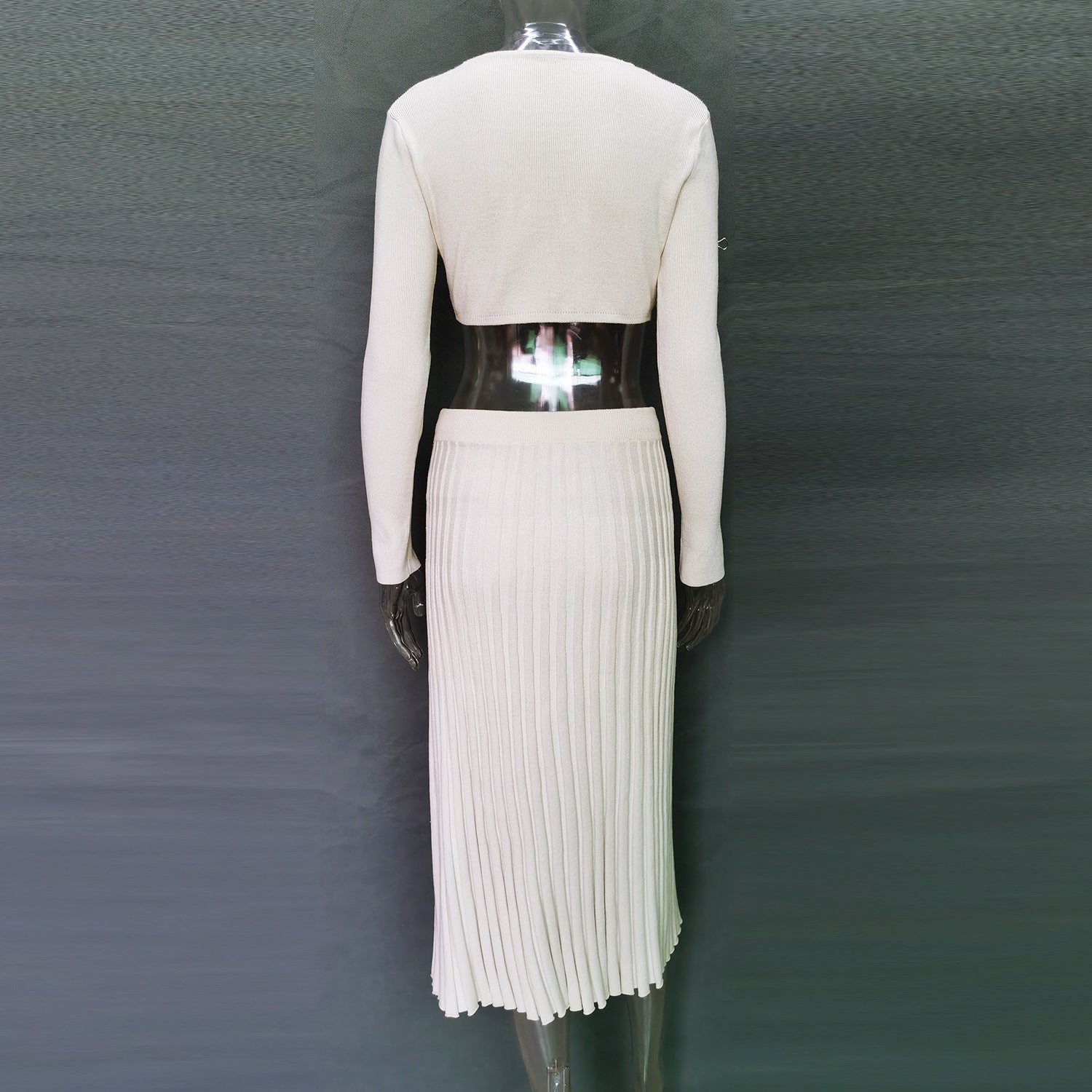 2 Piece Sweater Cropped Top Midi Skirt Matching Set Outfits Button Up Split Skirt Set The Clothing Company Sydney