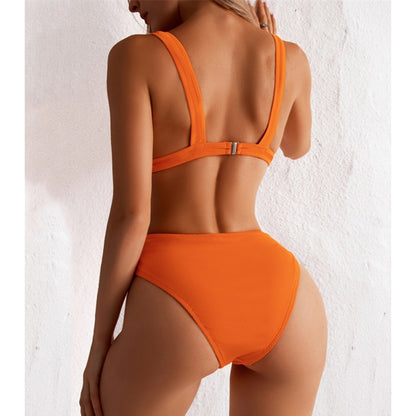 2 Piece Ribbed Bikini Women Swimsuit High Waist Swimwear V-neck Biquini Push Up Bathing Suit Women Black Bikini Set The Clothing Company Sydney