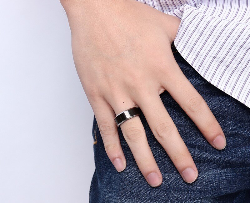 Black 8mm Real Tungsten Carbide Rings for Men Party Jewellery Simple Smooth Ring The Clothing Company Sydney